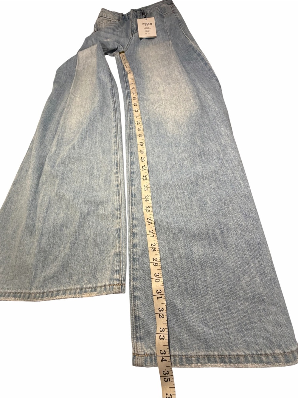 NWT Insane Gene High Rise Super Wide Leg Light Wash Womens Jeans Sz 24 - Picture 10 of 14